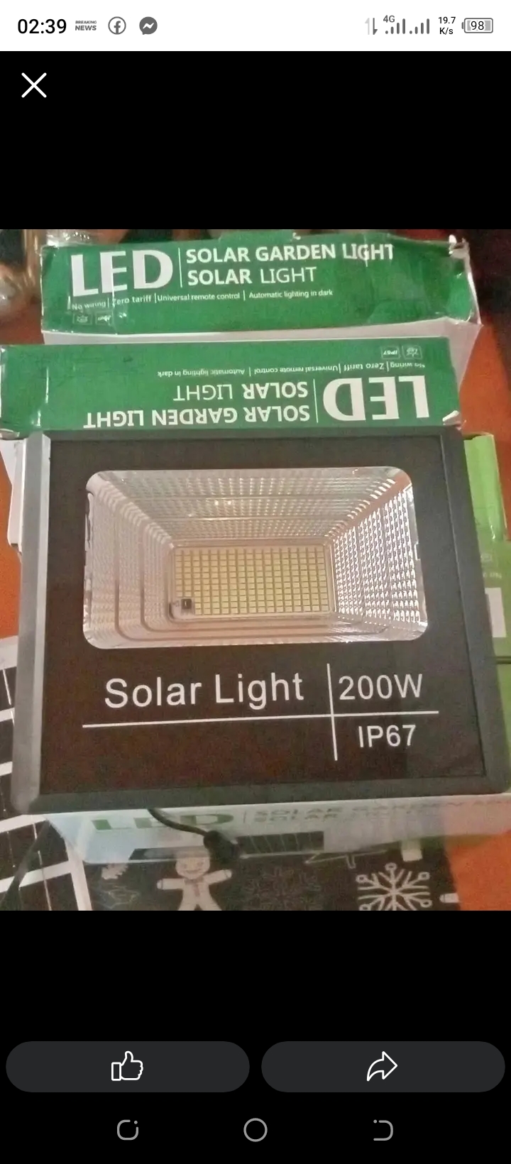 Solar flood light 200w