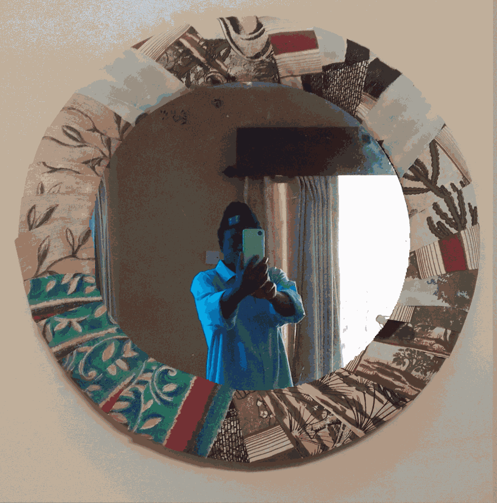 Upcycled tyre wall mirror