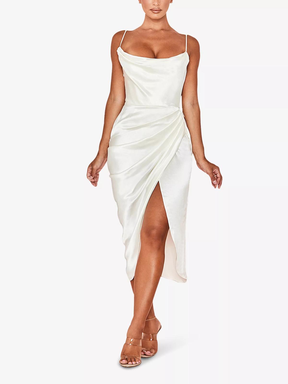 House of CB REVA IVORY SATIN BALCONY CORSET DRESS
